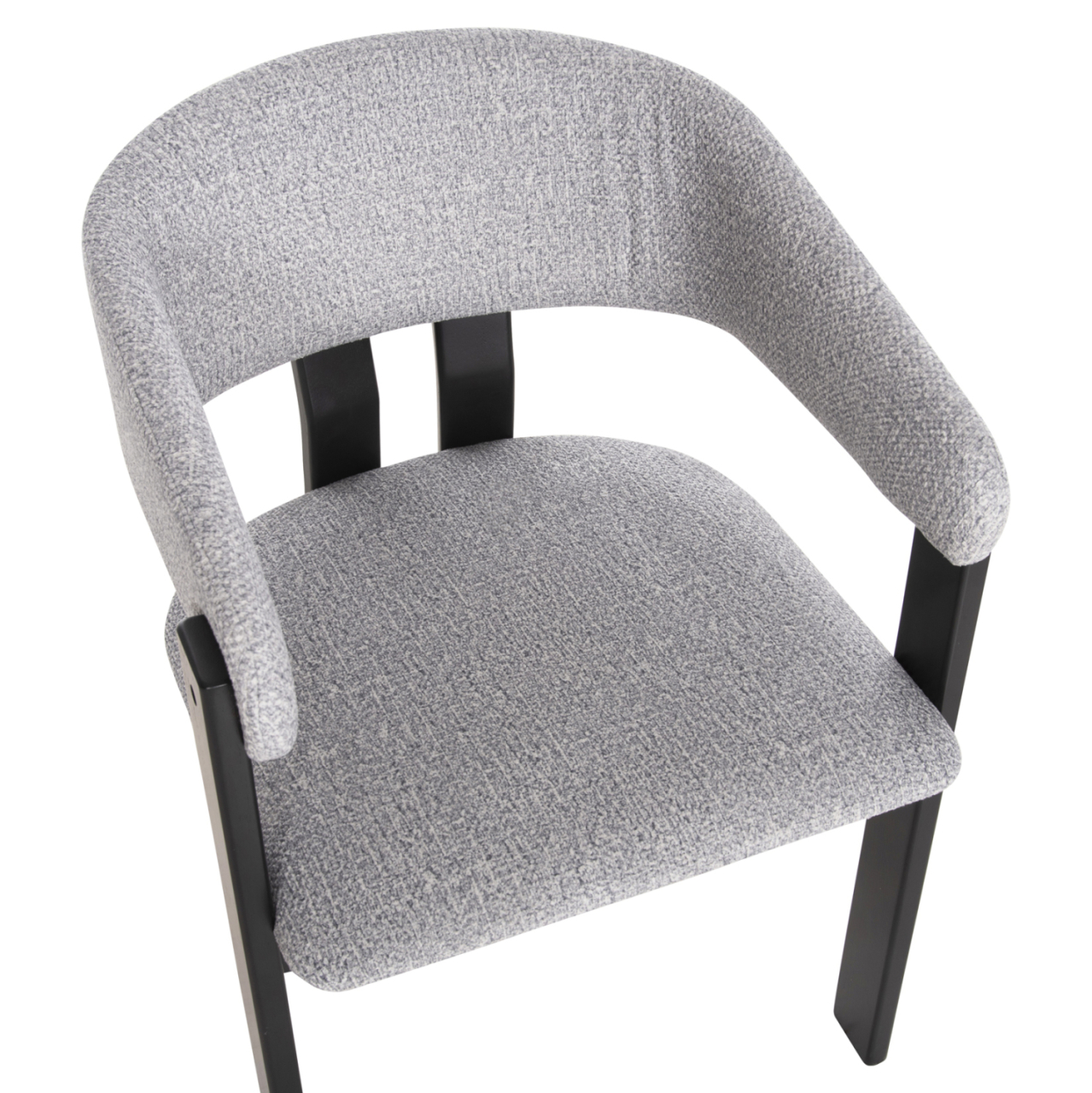 DINING CHAIR ZARRA HM9970.02 RUBBERWOOD IN BLACK-LIGHT GREY FABRIC 55,5x59x81,5Hcm. [7]