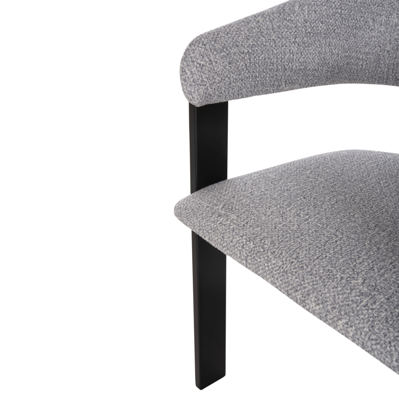 DINING CHAIR ZARRA HM9970.02 RUBBERWOOD IN BLACK-LIGHT GREY FABRIC 55,5x59x81,5Hcm. [10]