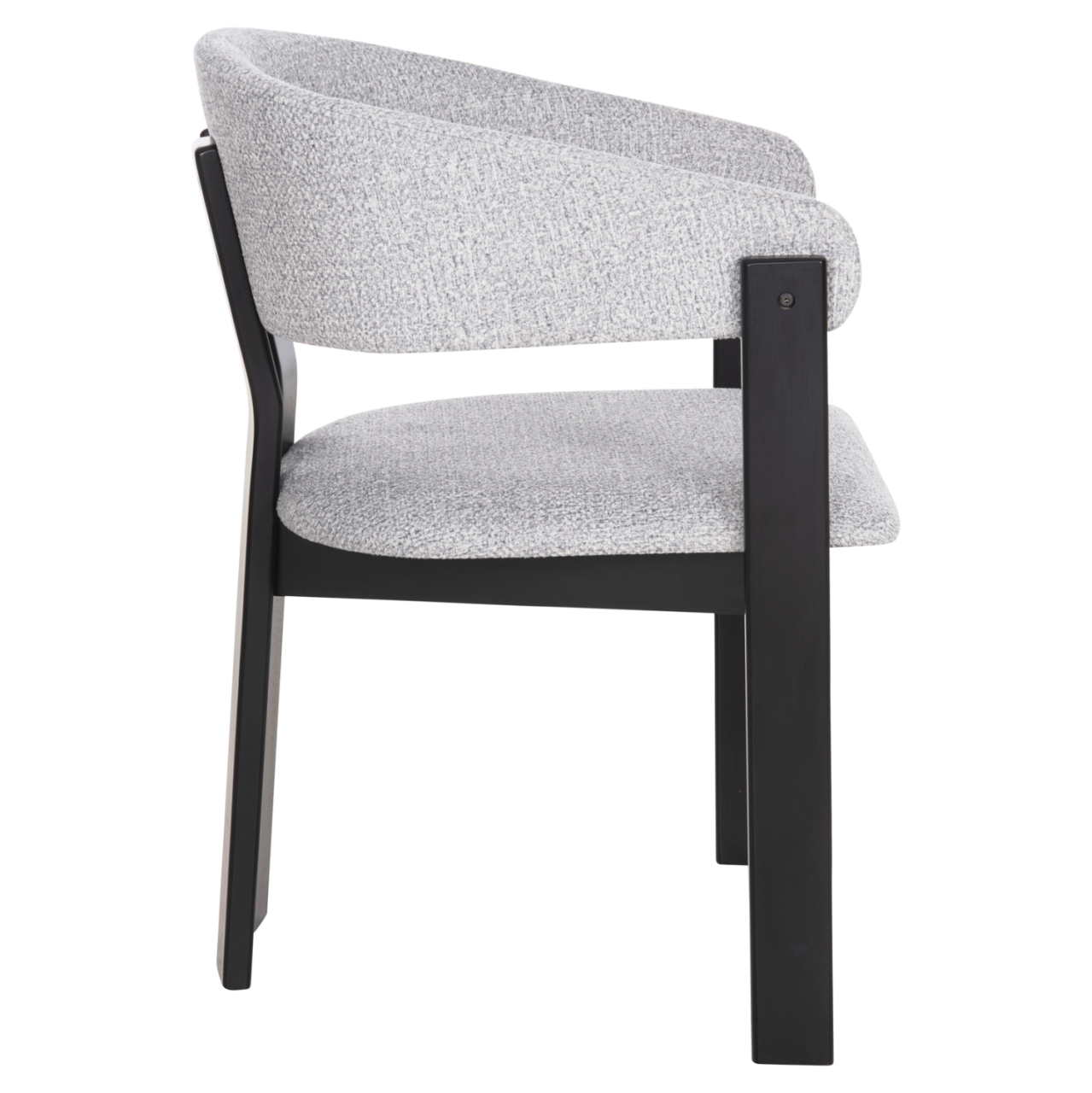 DINING CHAIR ZARRA HM9970.02 RUBBERWOOD IN BLACK-LIGHT GREY FABRIC 55,5x59x81,5Hcm. [4]