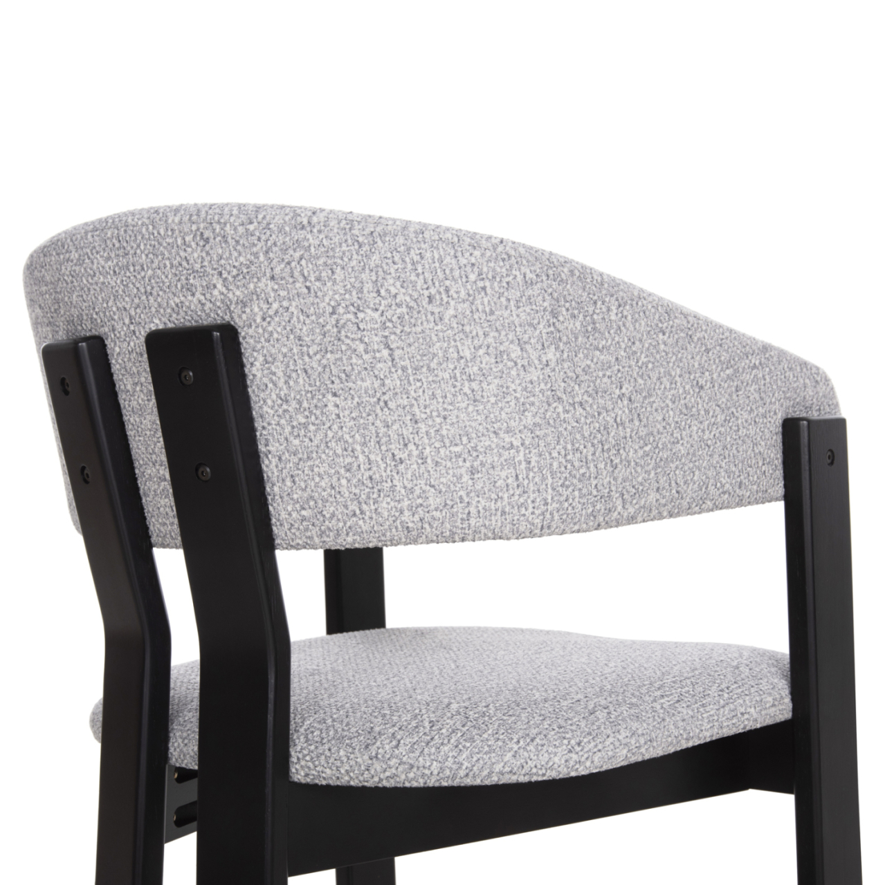 DINING CHAIR ZARRA HM9970.02 RUBBERWOOD IN BLACK-LIGHT GREY FABRIC 55,5x59x81,5Hcm. [9]