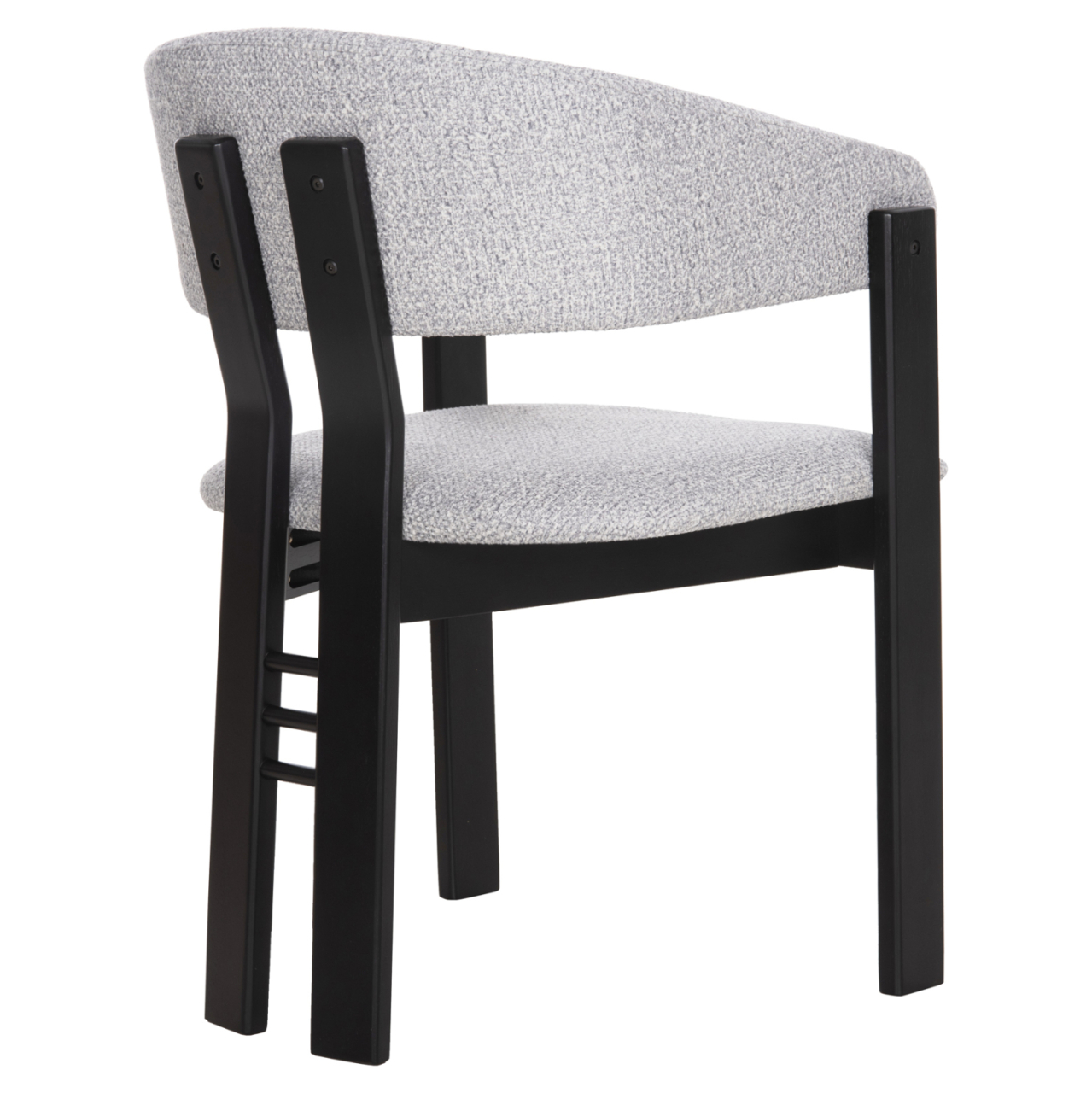DINING CHAIR ZARRA HM9970.02 RUBBERWOOD IN BLACK-LIGHT GREY FABRIC 55,5x59x81,5Hcm. [5]