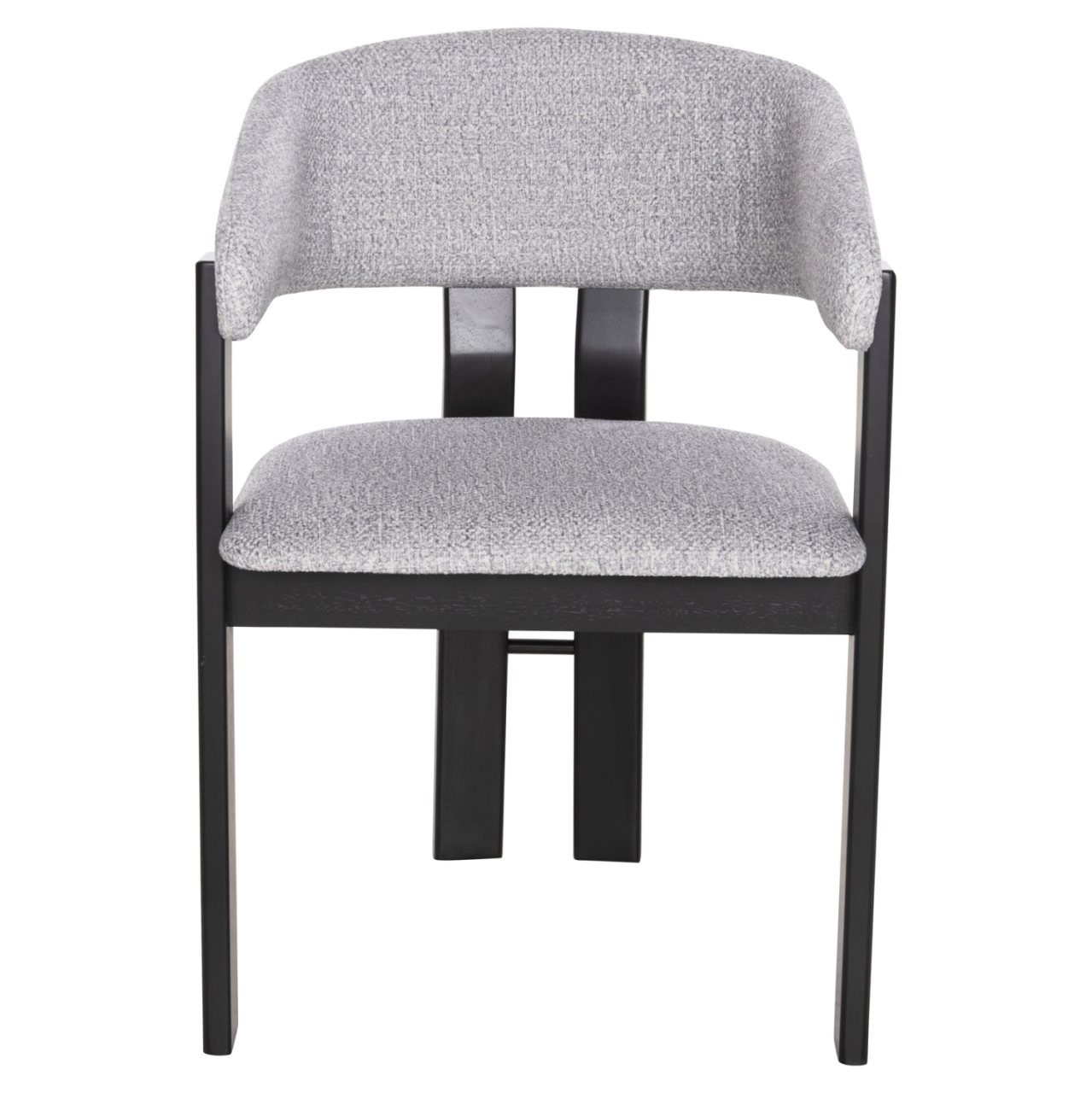DINING CHAIR ZARRA HM9970.02 RUBBERWOOD IN BLACK-LIGHT GREY FABRIC 55,5x59x81,5Hcm. [3]