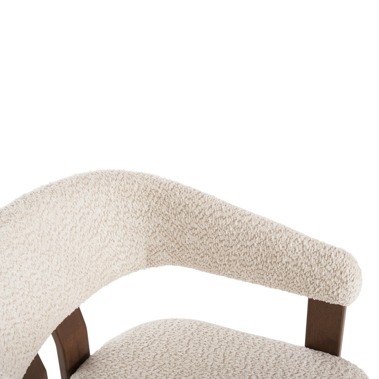 DINING CHAIR ZARRA HM9970.03 RUBBERWOOD IN WALNUT-ECRU BOUCLE FABRIC 55,5x59x81,5Hcm. [8]
