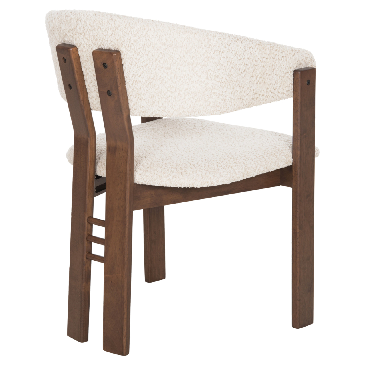 DINING CHAIR ZARRA HM9970.03 RUBBERWOOD IN WALNUT-ECRU BOUCLE FABRIC 55,5x59x81,5Hcm. [5]