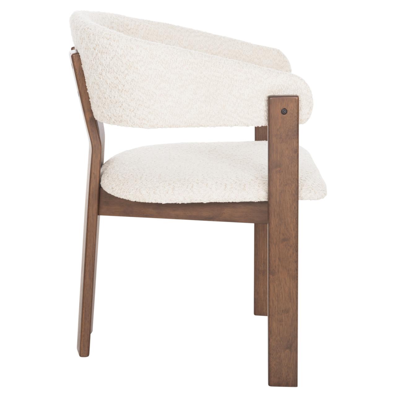 DINING CHAIR ZARRA HM9970.03 RUBBERWOOD IN WALNUT-ECRU BOUCLE FABRIC 55,5x59x81,5Hcm. [4]