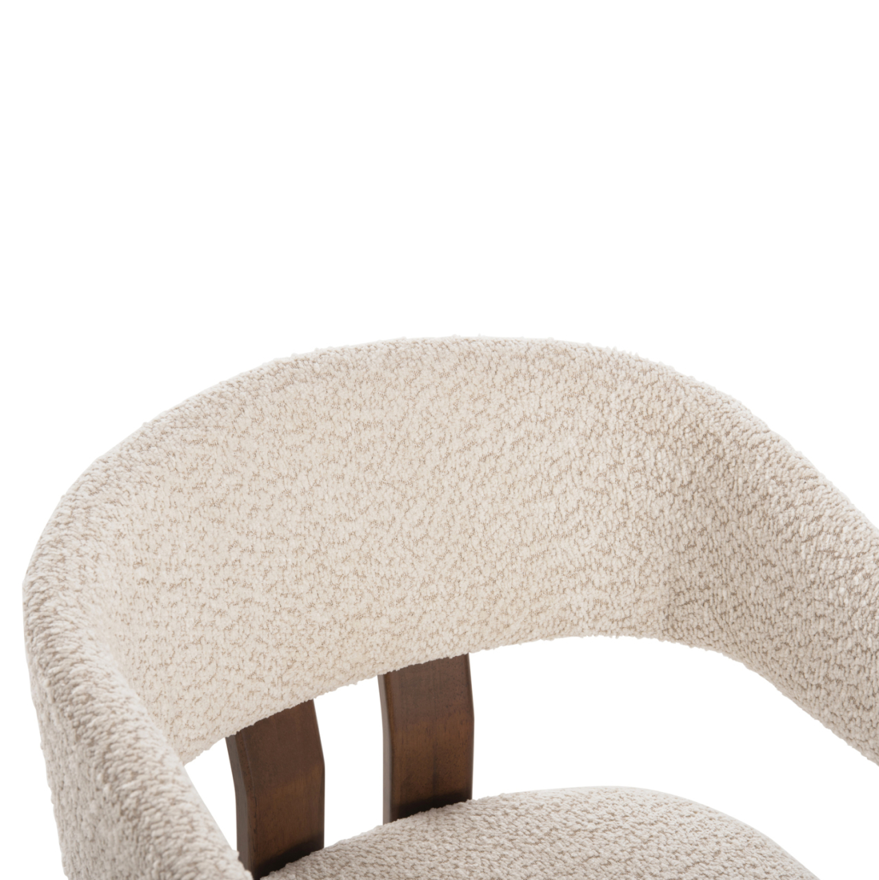 DINING CHAIR ZARRA HM9970.03 RUBBERWOOD IN WALNUT-ECRU BOUCLE FABRIC 55,5x59x81,5Hcm. [7]