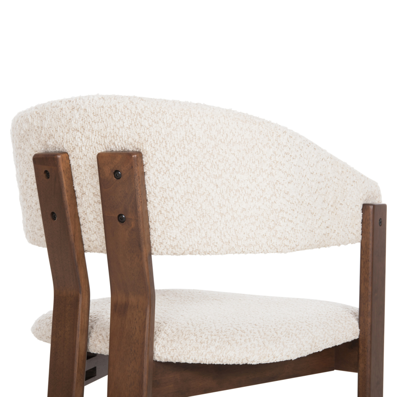 DINING CHAIR ZARRA HM9970.03 RUBBERWOOD IN WALNUT-ECRU BOUCLE FABRIC 55,5x59x81,5Hcm. [9]