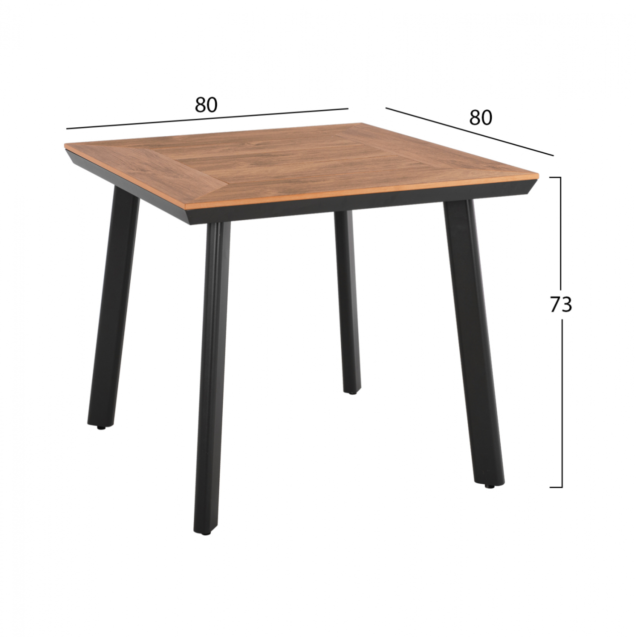 DINING SET 3PCS CHARCOAL TABLE 80x80 AND ARMCHAIR WITH ROPE HM11537.02 [3]
