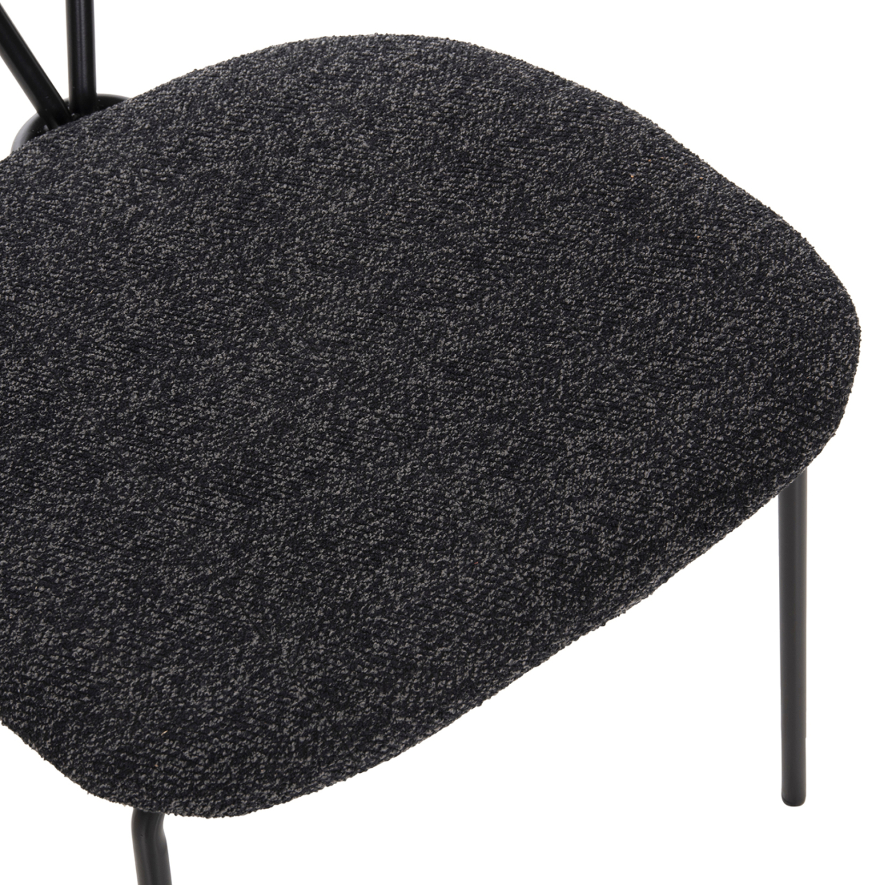 DINING SET 5PCS BROLIN HM21200 MDF TOP and METAL IN BLACK--DARK GREY FABRIC [4]
