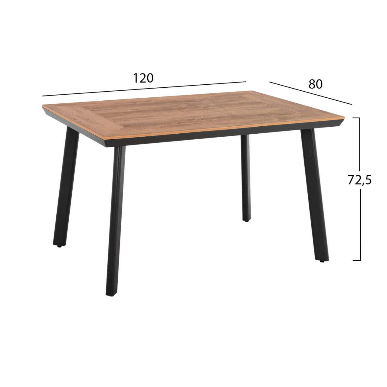 DINING SET 5PCS CHARCOAL TABLE 120x80 AND ARMCHAIR WITH ROPE HM11535.02 [2]