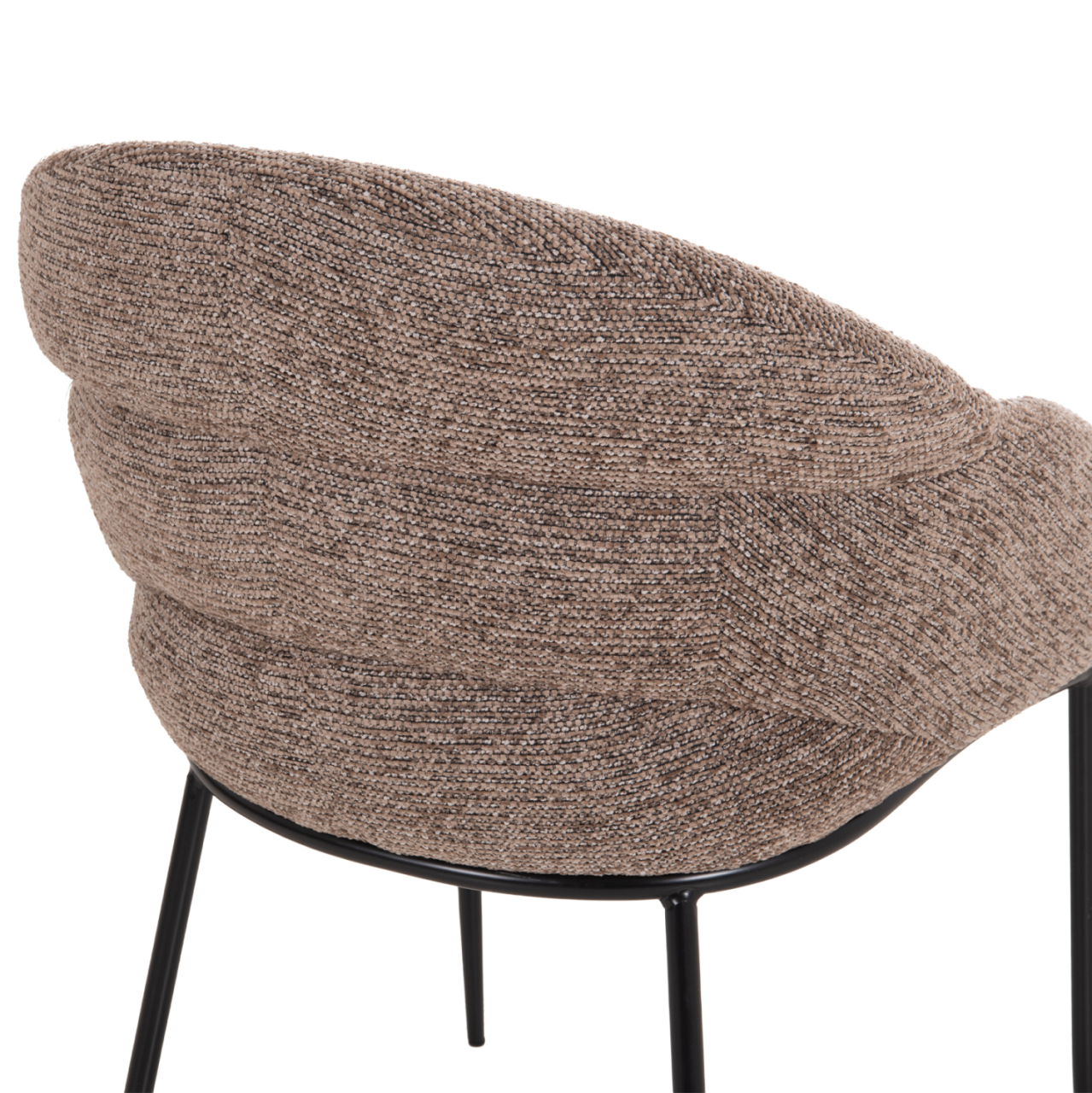 DINING SET 5PCS DRENNY HM10952.03 CERAMIC TOP--FABRIC IN TAUPE and BLACK METAL LEGS [6]