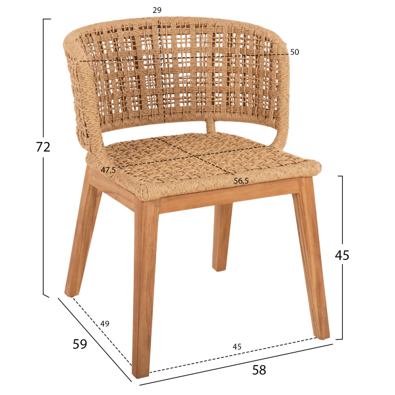 DINING SET 5PCS FARLEY HM21076.02 ROUND TABLE Φ150cm. and 4 DINING CHAIRS [3]
