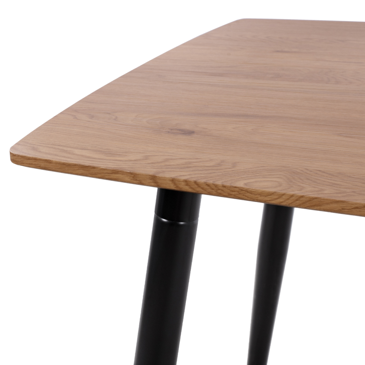 DINING SET 5PCS GAFF HM10847.02 MDF TOP IN WOOD COLOR--FABRIC IN BEIGE and BLACK METAL LEGS [5]