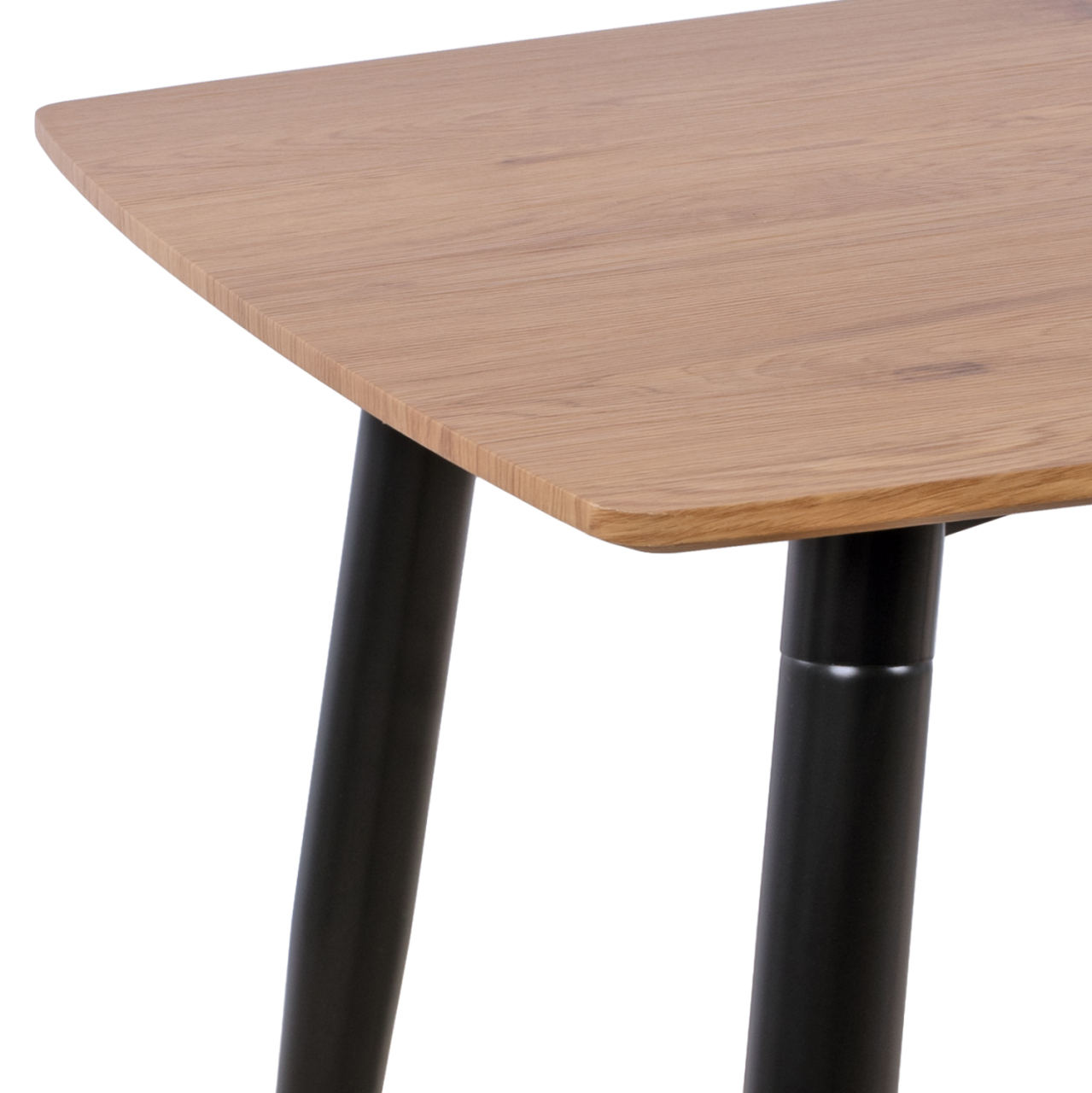 DINING SET 5PCS GAFF HM10847.02 MDF TOP IN WOOD COLOR--FABRIC IN BEIGE and BLACK METAL LEGS [4]