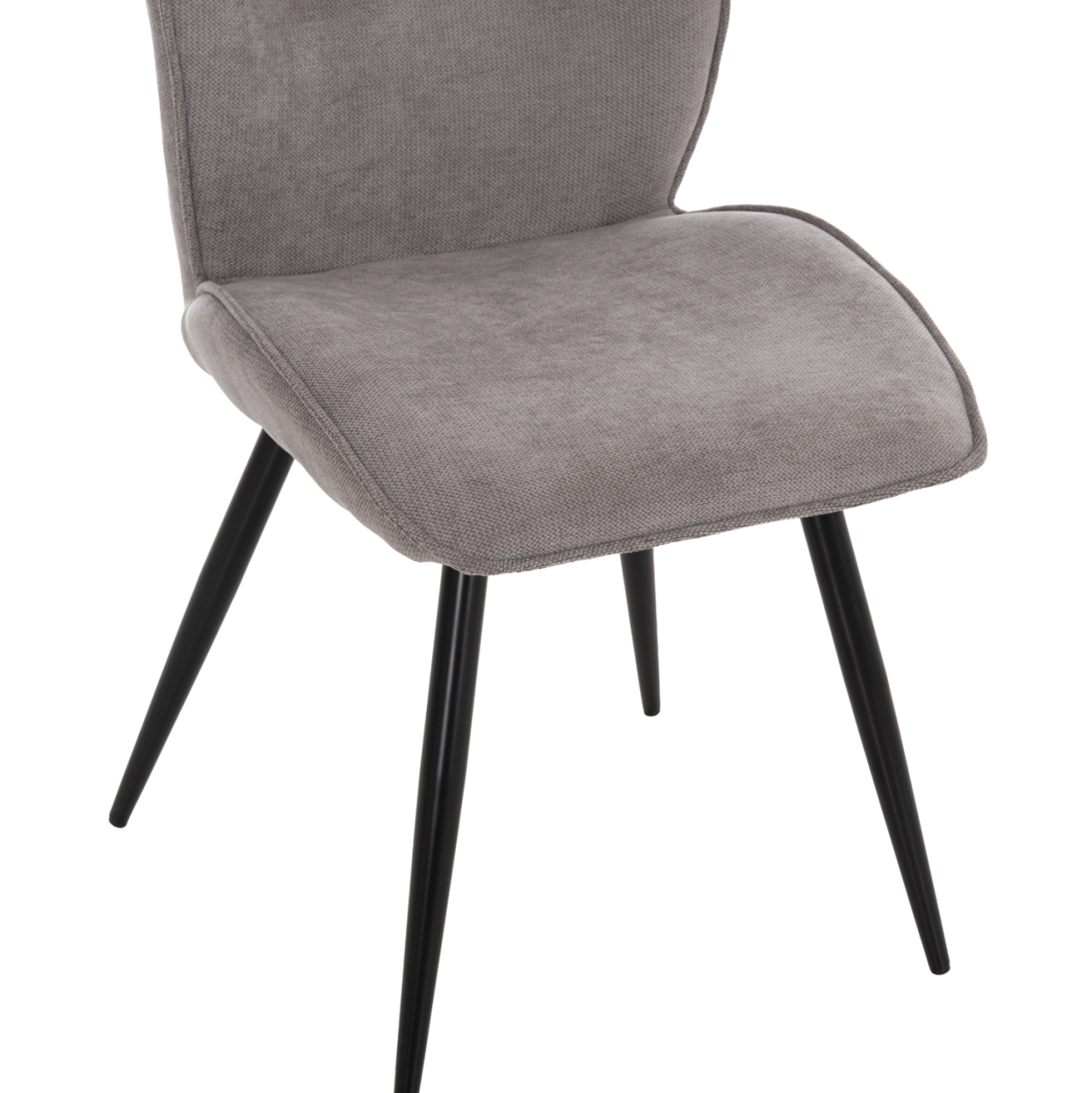 DINING SET 5PCS GAFF HM10939.01 CERAMIC TOP--FABRIC IN GREY and BLACK METAL LEGS [5]