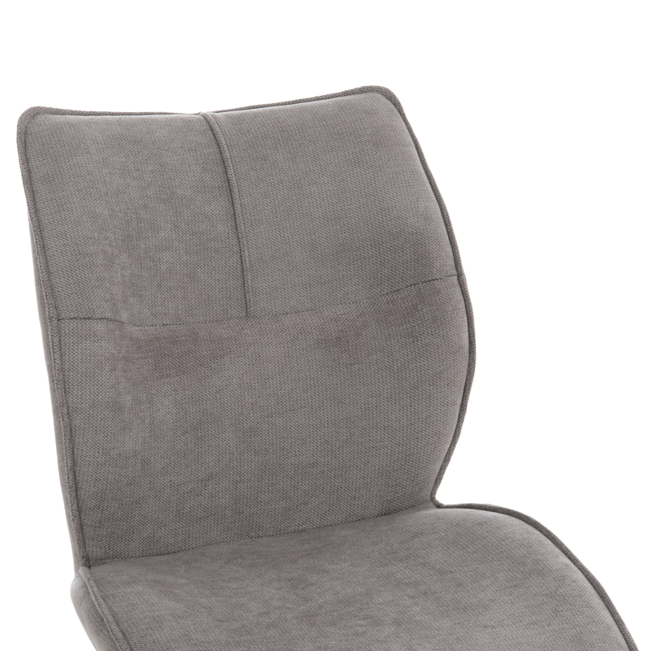 DINING SET 5PCS GAFF HM10939.01 CERAMIC TOP--FABRIC IN GREY and BLACK METAL LEGS [4]