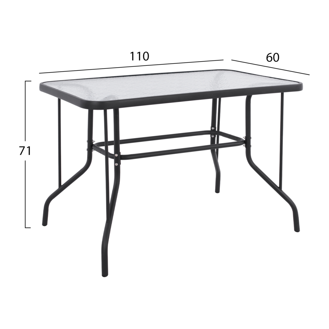 DINING SET 5PCS HM5193.01-METALLIC IN GREY-4 CHAIRS and TABLE 110X60cm. [2]
