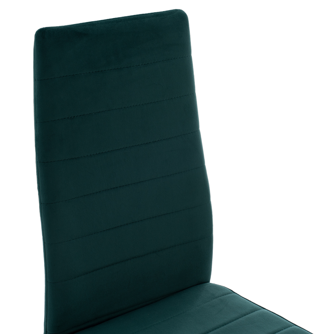 DINING SET 5PCS LADY HM21199.03 GLASS TOP--METAL IN BLACK and VELVET IN CYPRESS GREEN [6]