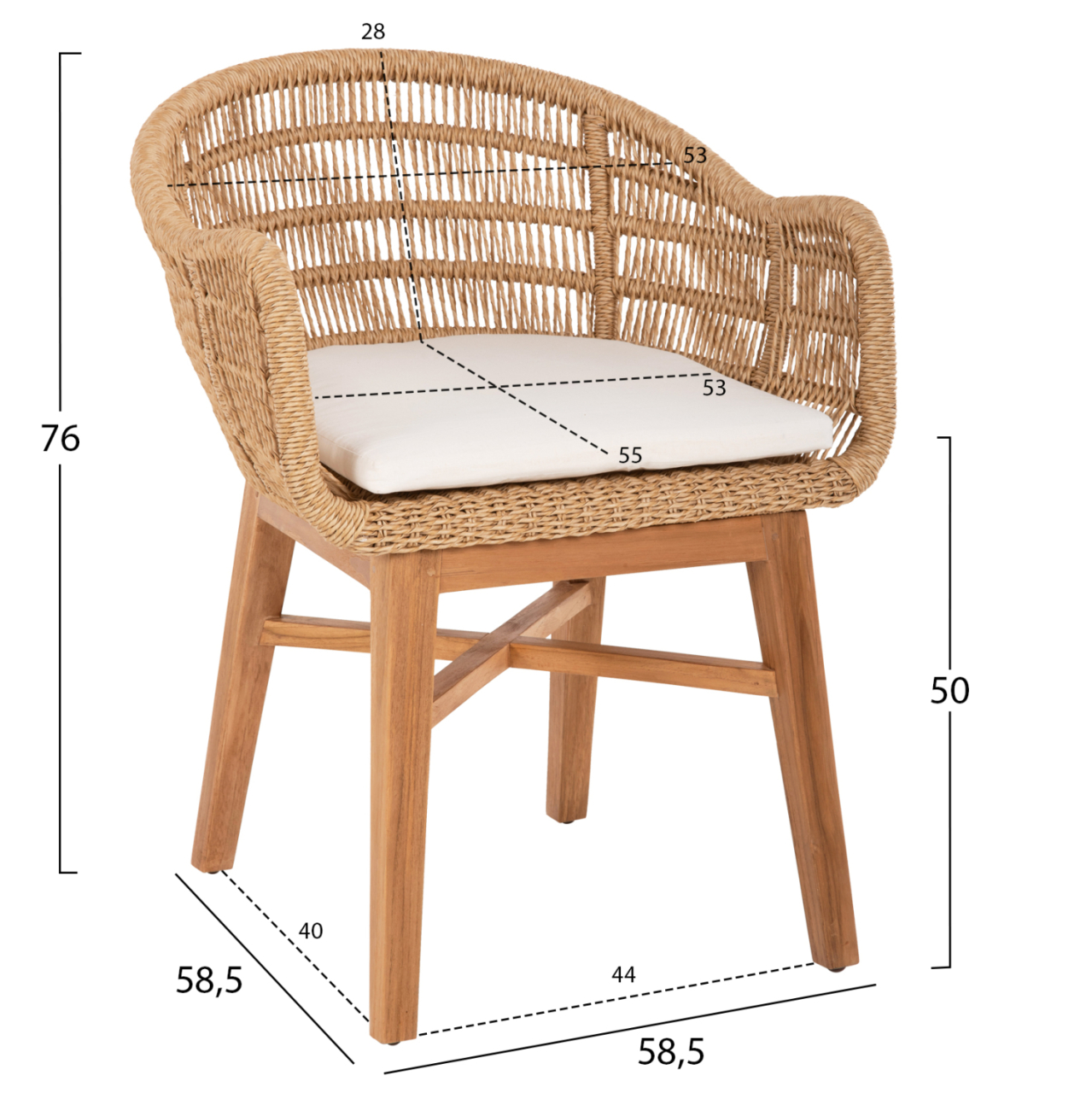 DINING SET 5PCS LAMORA HM21074.02 ROUND TABLE Φ120cm. and 4 DINING CHAIRS [3]