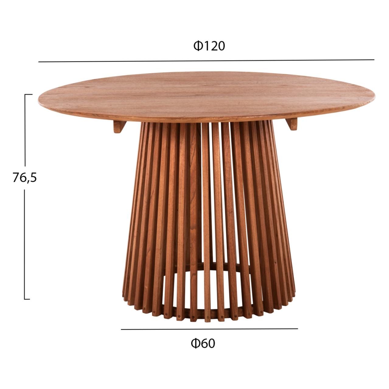 DINING SET 5PCS LAMORA HM21074.02 ROUND TABLE Φ120cm. and 4 DINING CHAIRS [2]