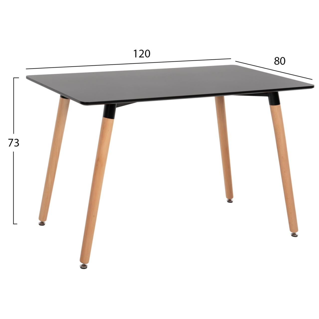 DINING SET 5PCS LIO HM21175 MDF TOP and POLYPROPYLENE IN BLACK [2]