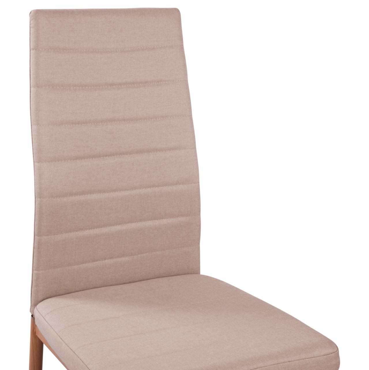 DINING SET 5PCS MINIMAL HM11767 WHITE MDF TOP-BEIGE FABRIC CHAIRS [7]