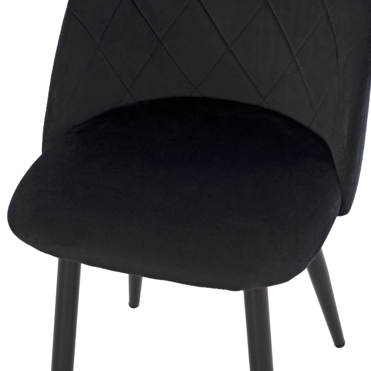 DINING SET 5PCS ODED HM10946.14 CERAMIC TOP-VELVET-METAL--BLACK COLOR [8]
