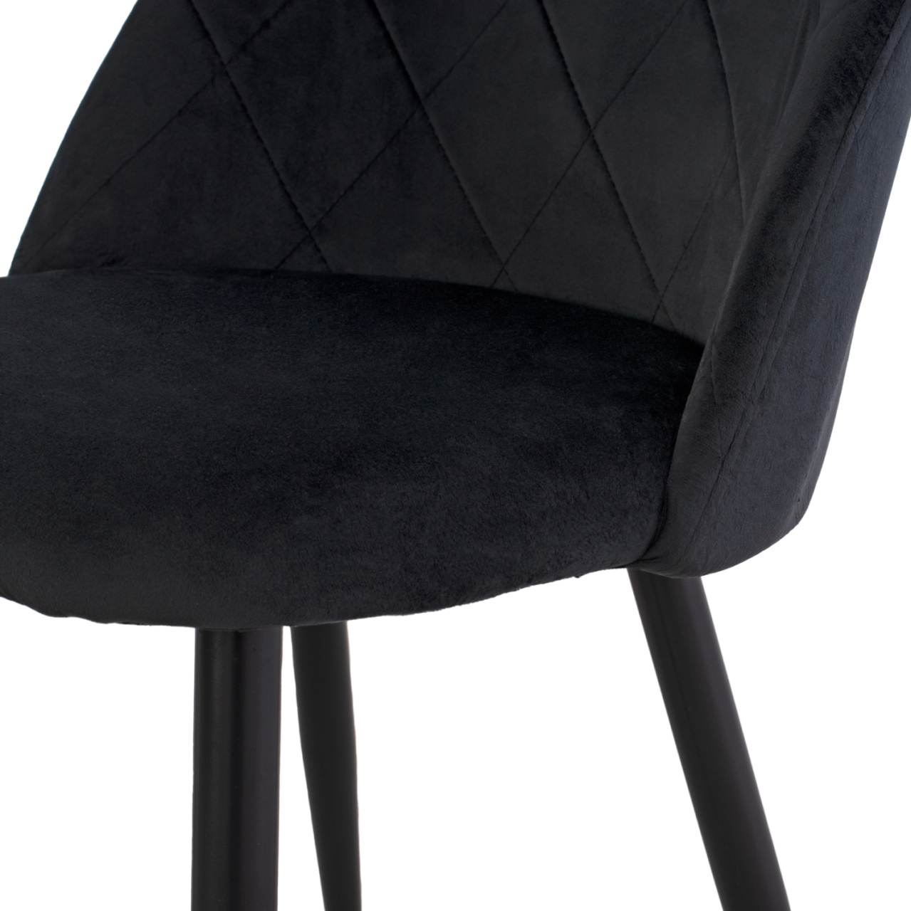 DINING SET 5PCS ODED HM10946.14 CERAMIC TOP-VELVET-METAL--BLACK COLOR [9]