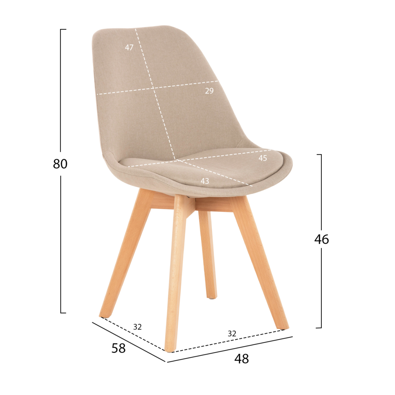 DINING SET 5PCS PALOMA HM10382 MDF TOP IN SONAMA--DINING CHAIRS IN BEIGE [3]