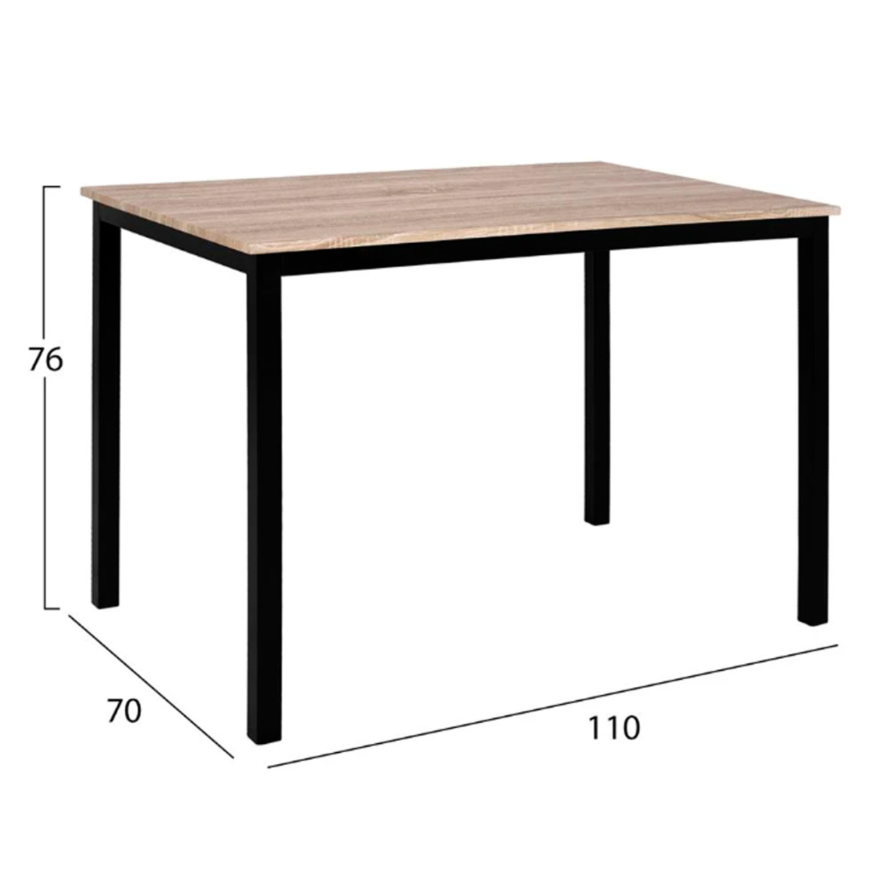 DINING SET 5PCS PANYA HM21114 TABLE and 4 CHAIRS WITH BEIGE FABRIC [2]