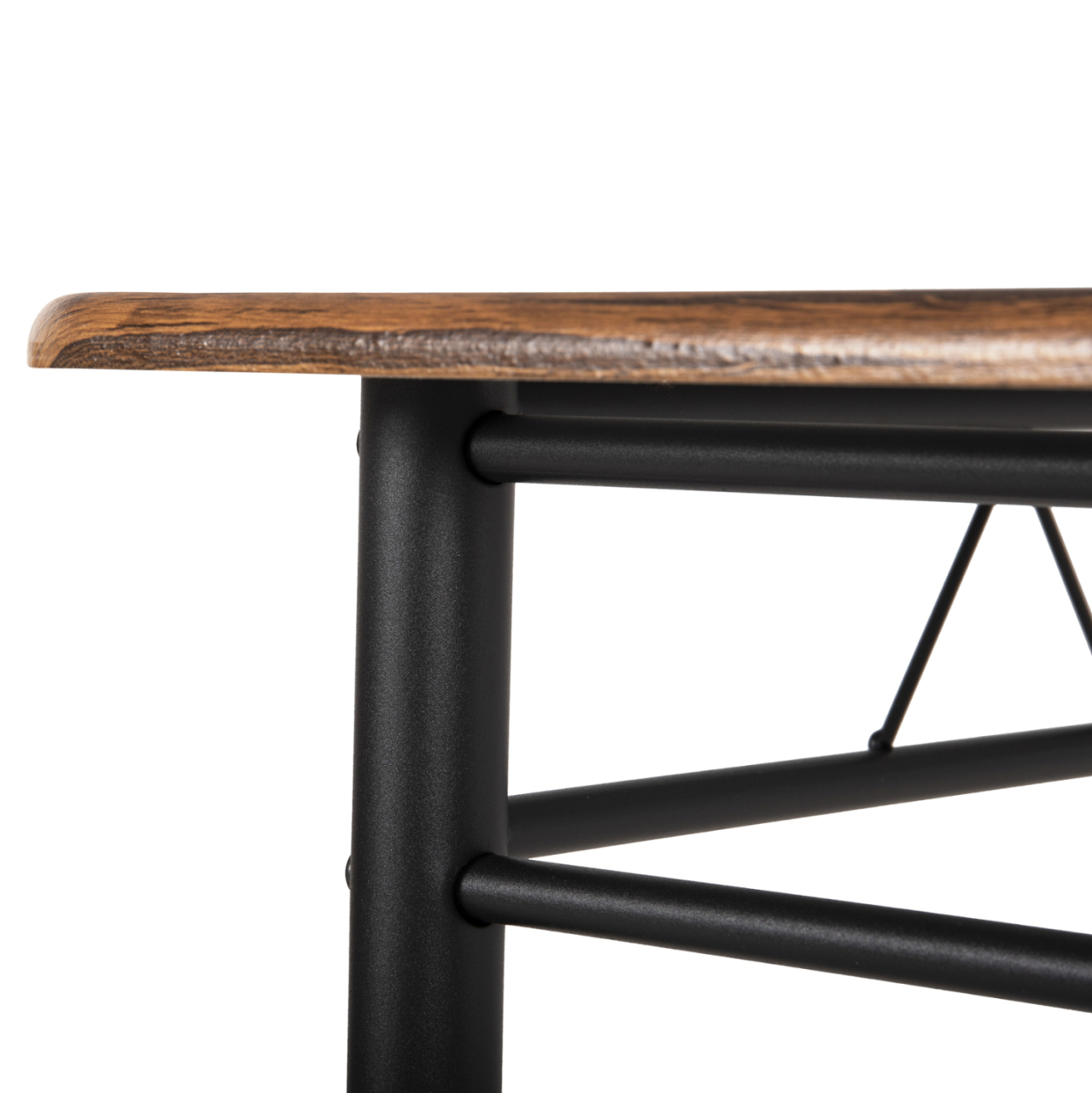 DINING SET 5PCS PEARY HM9416.11 BLACK METAL-MDF IN WALNUT COLOR 110x60x74Hcm. [8]