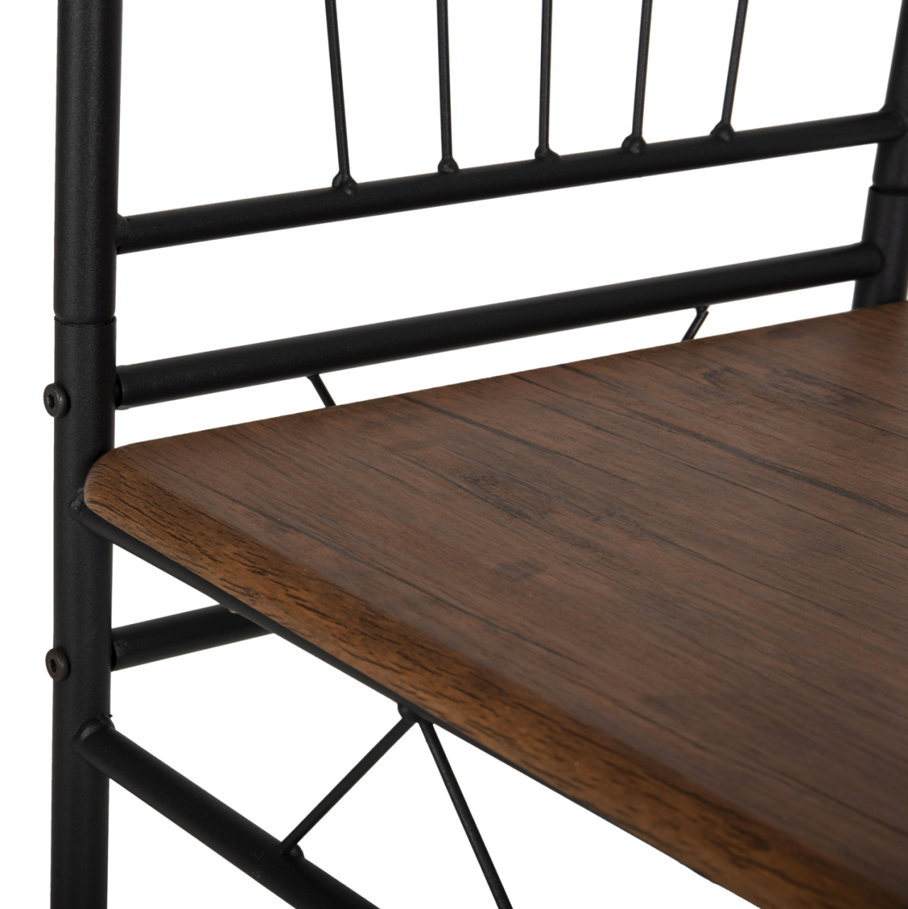 DINING SET 5PCS PEARY HM9416.11 BLACK METAL-MDF IN WALNUT COLOR 110x60x74Hcm. [6]