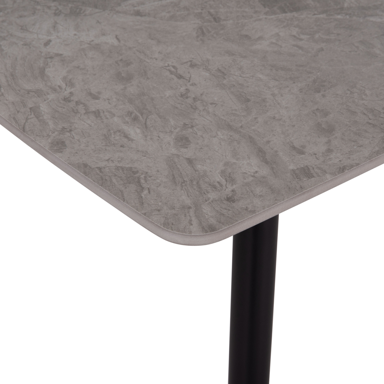 DINING SET 5PCS RAVEN HM10743 CERAMIC TOP GREY MARBLE--GREY FABRIC [10]