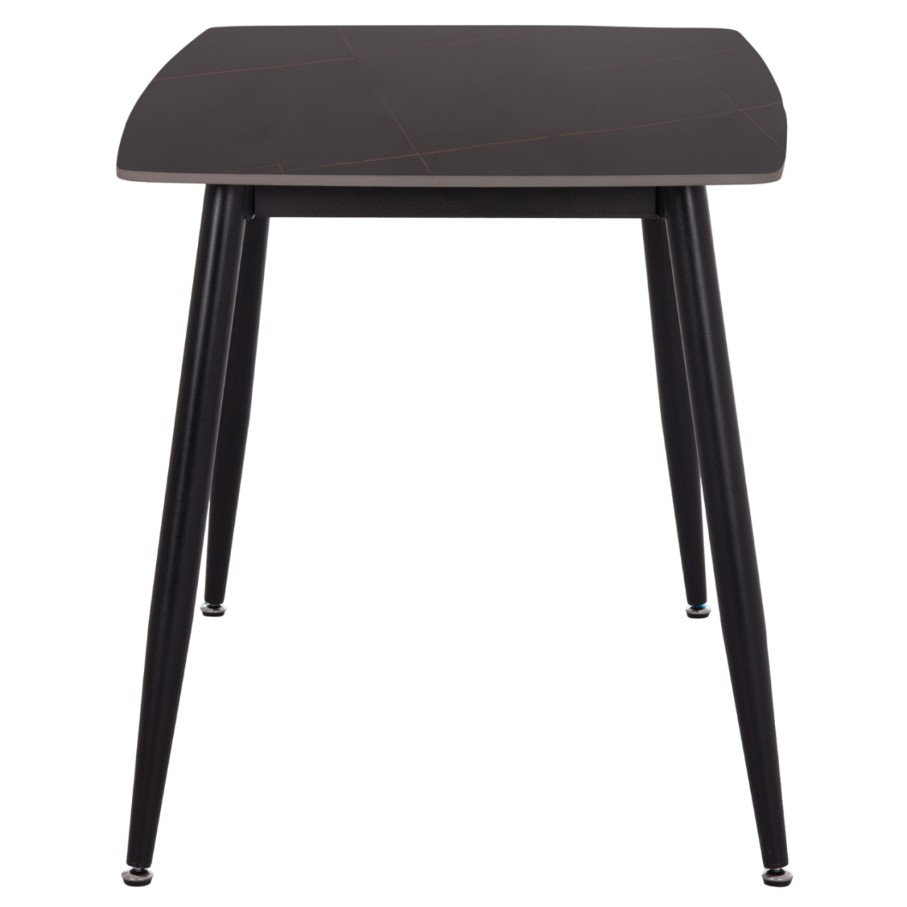 DINING SET 5PCS RAVEN HM21264.02 CERAMIC TOP BLACK MARBLE--VELVET IN DUSTY PINK [4]