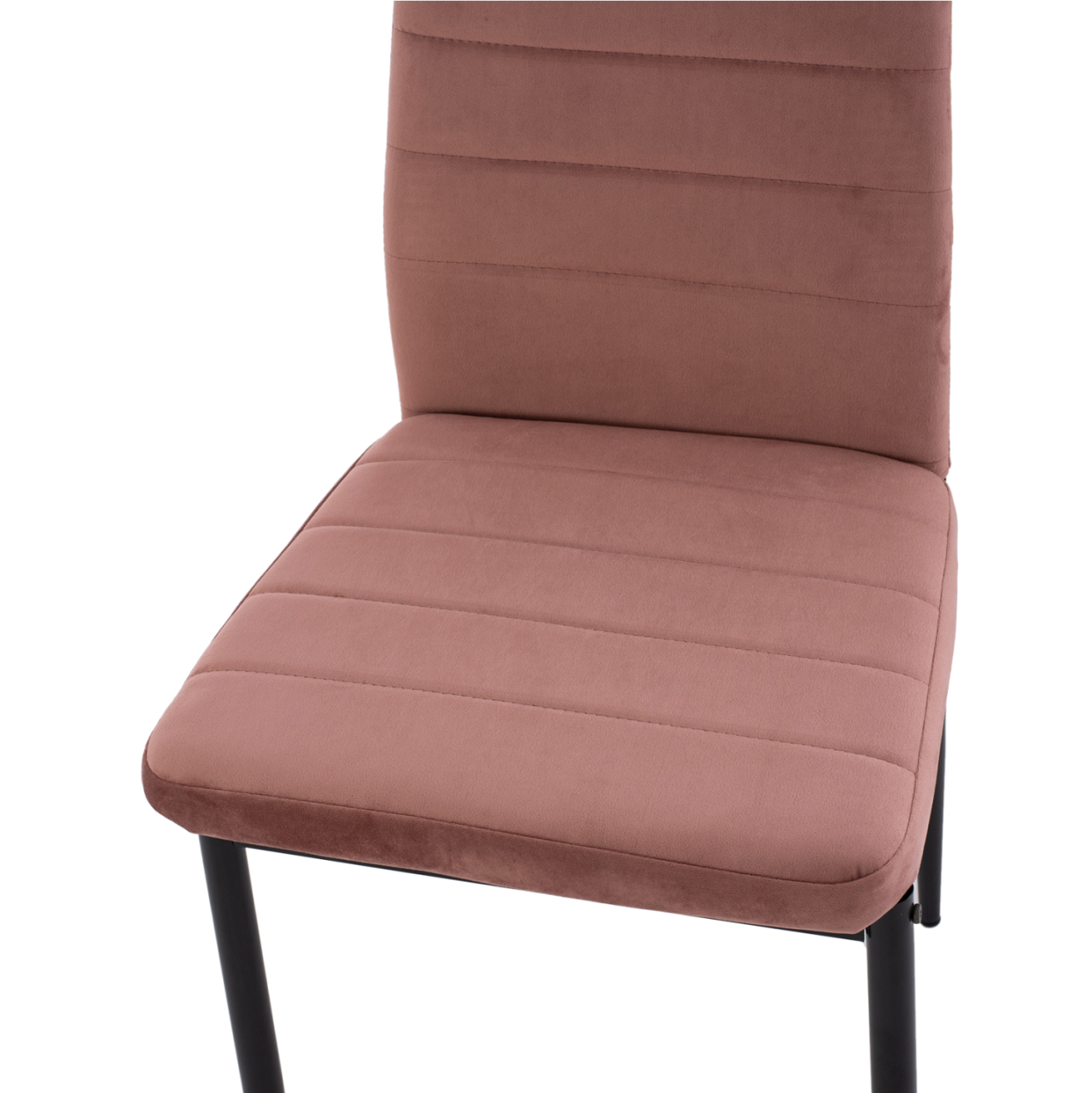 DINING SET 5PCS RAVEN HM21264.02 CERAMIC TOP BLACK MARBLE--VELVET IN DUSTY PINK [8]
