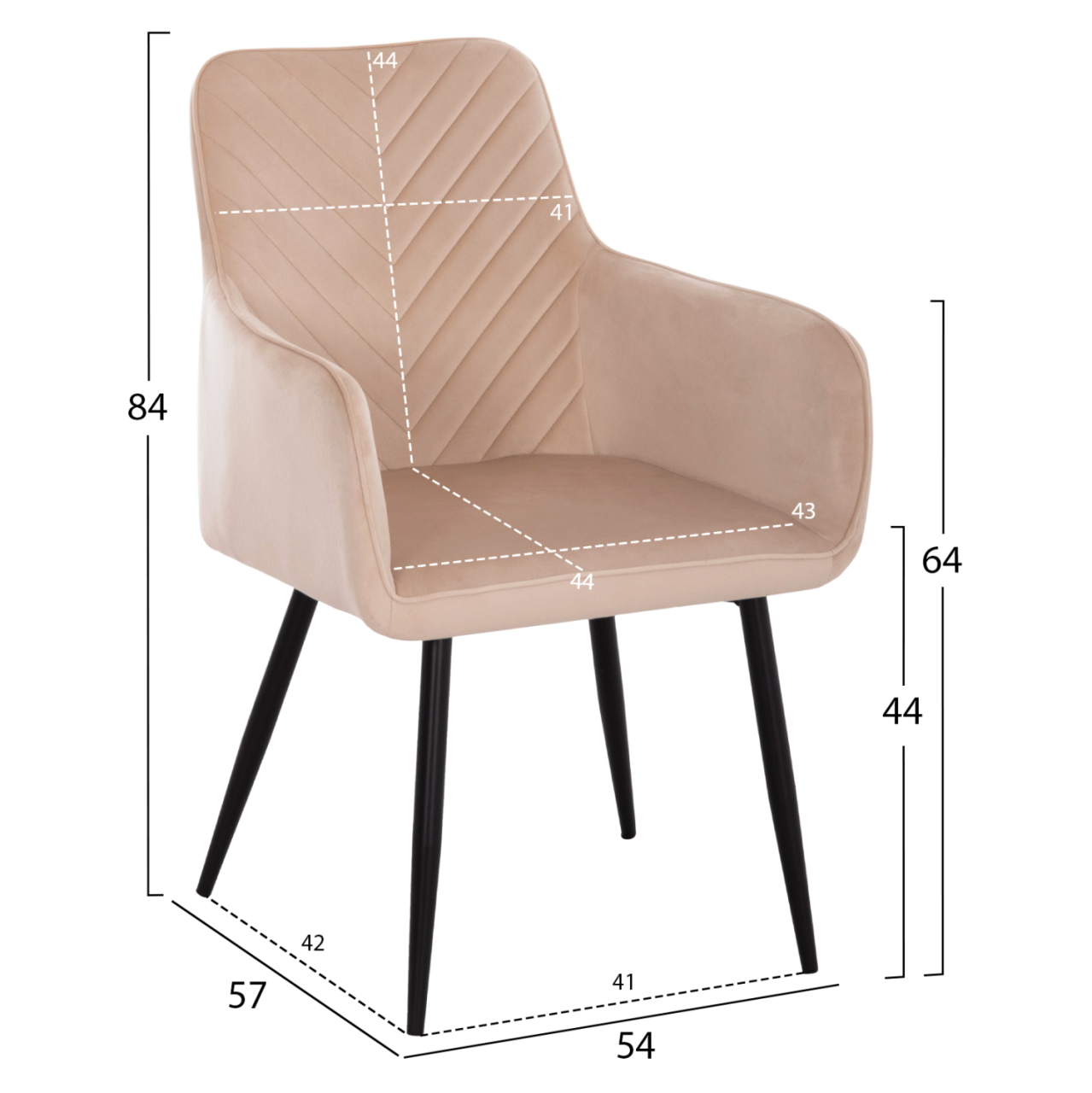 DINING SET 5PCS SEDAR HM10868 ROUND DINING TABLE and 4 DINING CHAIRS- ECRU [3]