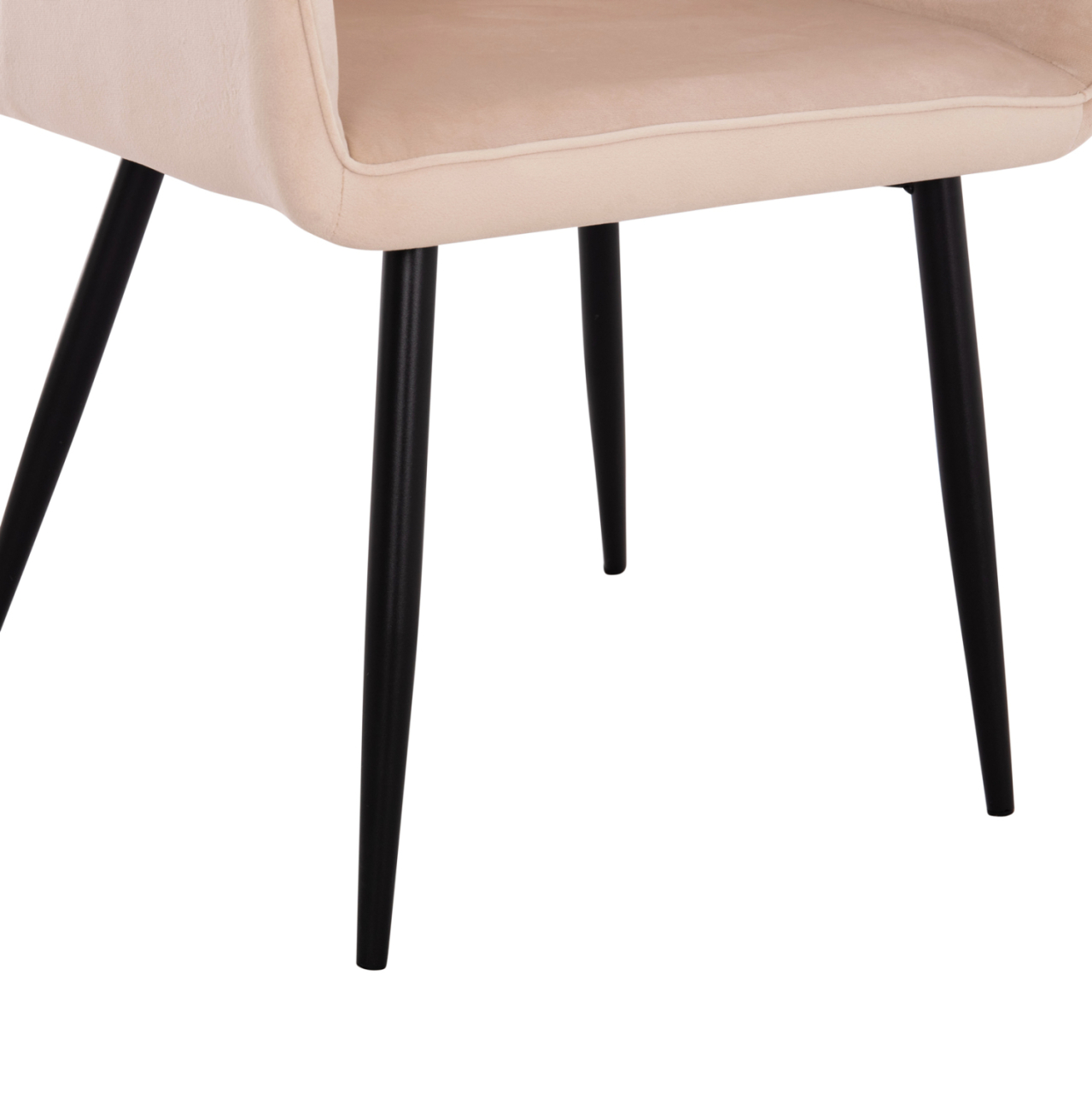 DINING SET 5PCS SEDAR HM10868 ROUND DINING TABLE and 4 DINING CHAIRS- ECRU [7]