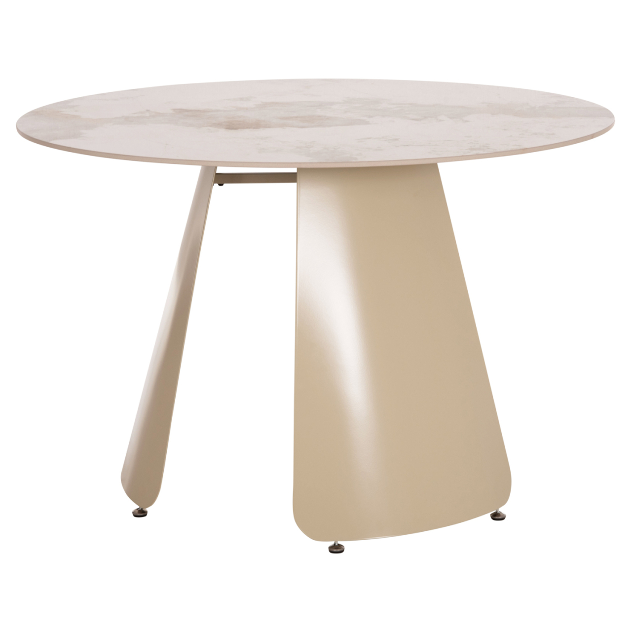 DINING SET 5PCS SEDAR HM10868 ROUND DINING TABLE and 4 DINING CHAIRS- ECRU [8]