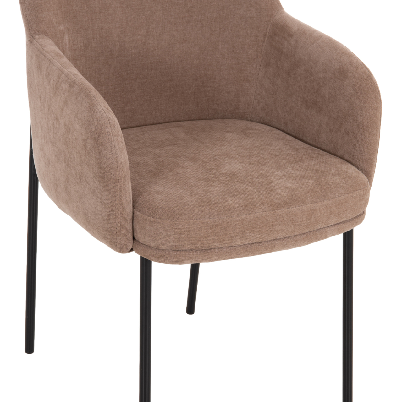 DINING SET 5PCS SKY HM10945.03 CERAMIC TOP--FABRIC IN TAUPE and BLACK METAL LEGS [8]