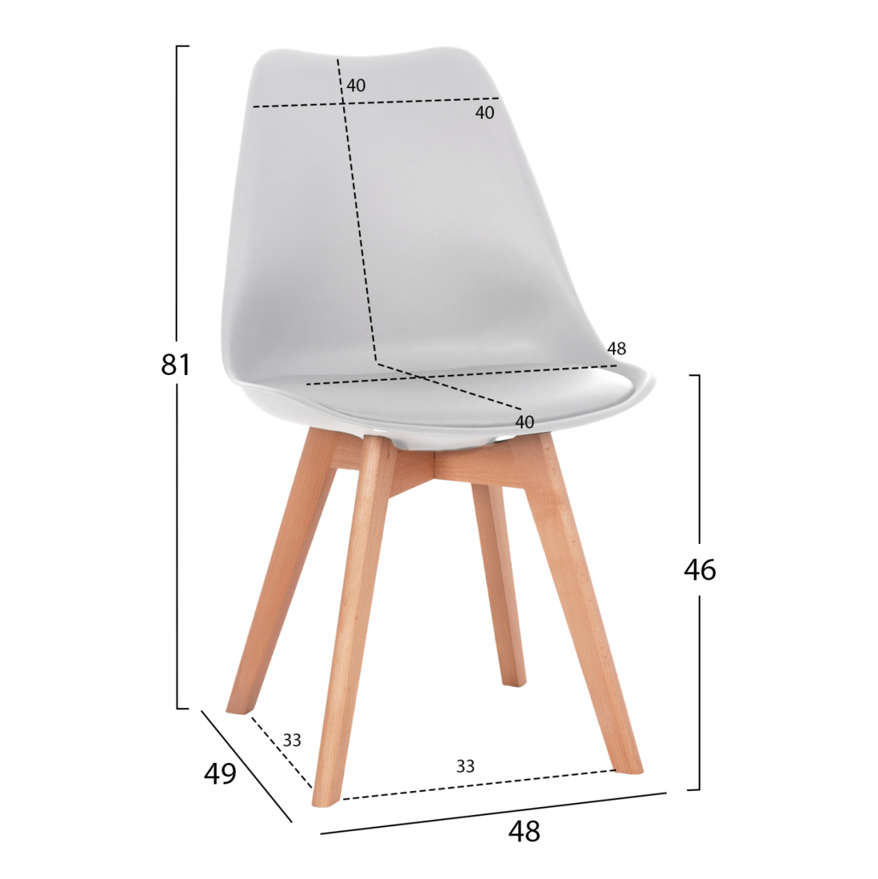 DINING SET 5PCS VEGAS HM21184 MDF TOP IN WHITE--BEECH LEGS [3]