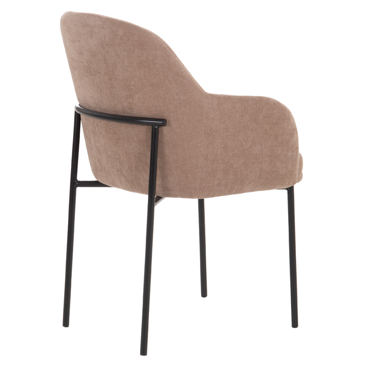 DINING SET 7PCS MANIDO HM10949.03 MDF TOP--FABRIC IN TAUPE and BLACK METAL LEGS [5]