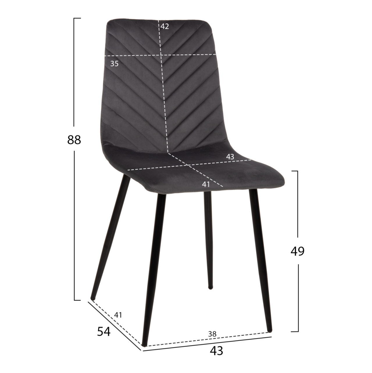 DINING SET 7PCS RAVEN HM21070.03 CERAMIC TOP--4 CHAIRS and 2 ARMCHAIRS GREY [4]