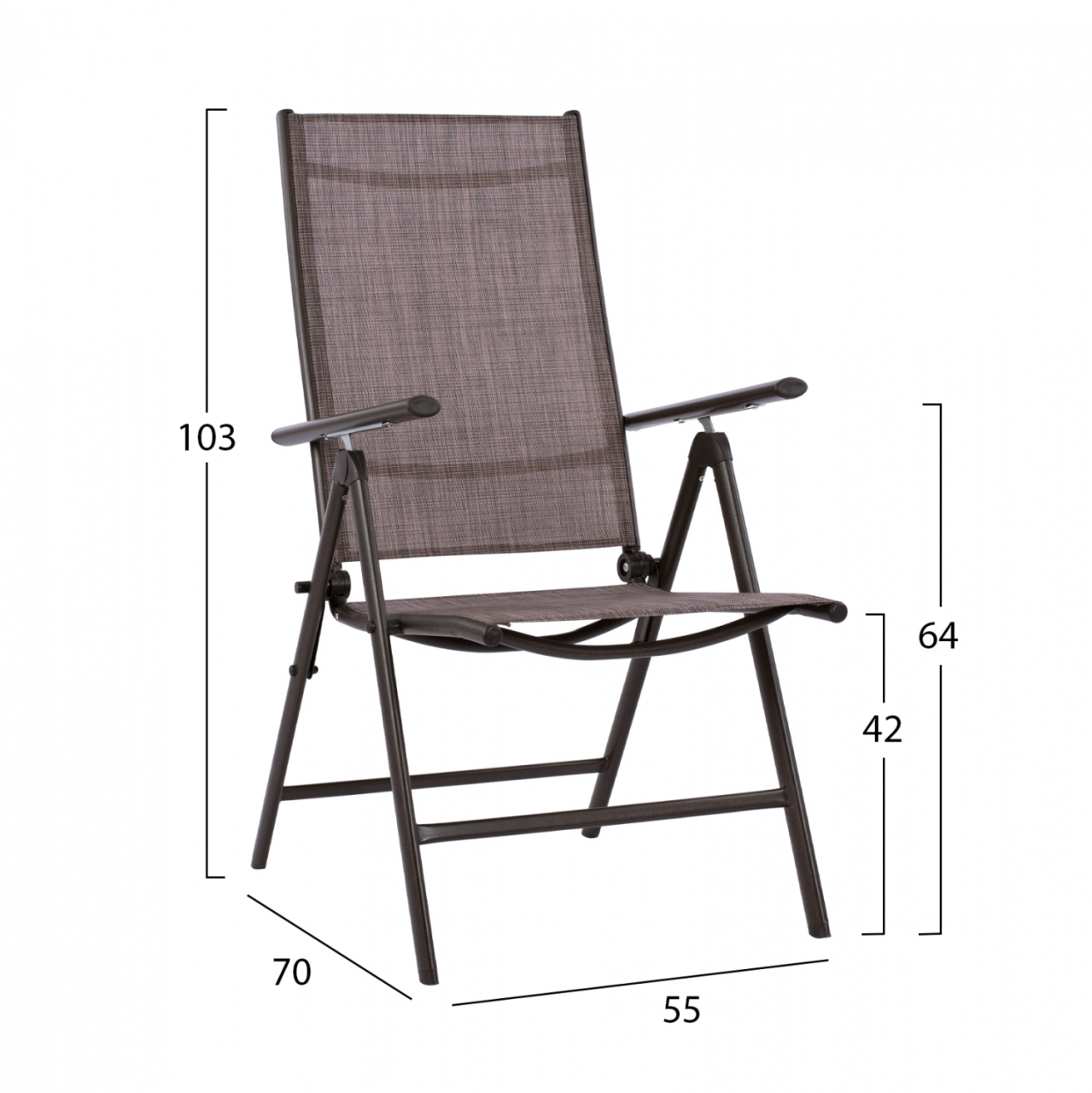 DINING SET 7PCS TABLE 150X90 and FOLDABLE BROWN ARMCHAIR HM11489 [3]