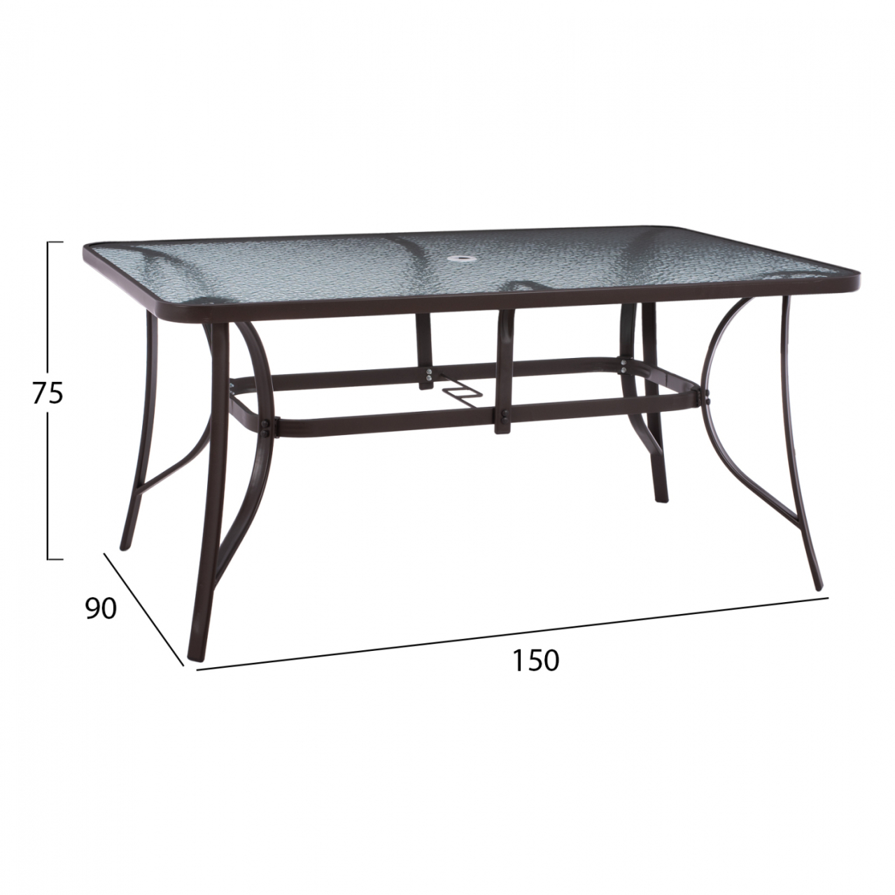 DINING SET 7PCS TABLE 150X90 and FOLDABLE BROWN ARMCHAIR HM11489 [2]