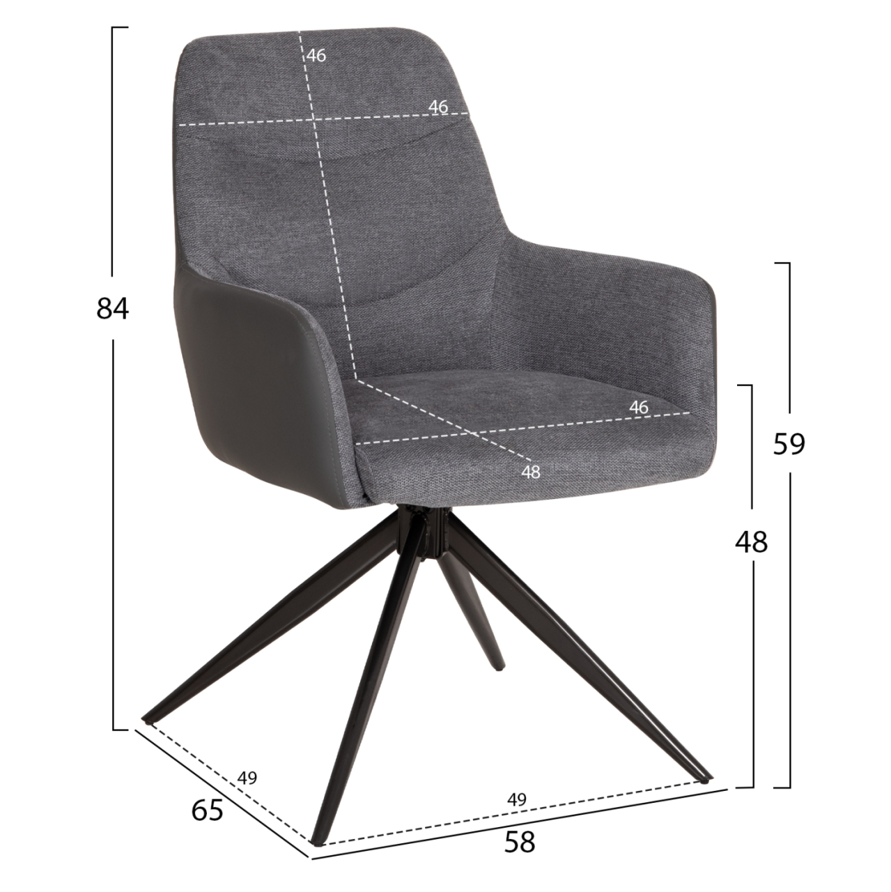 DINING SET 7PCS VANTA HM21356 EXTENDABLE CERAMIC TOP--FABRIC and PU IN GREY [2]