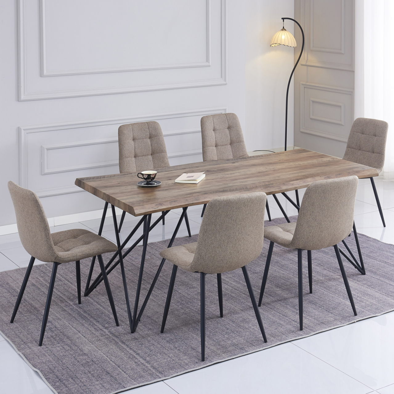 DINING SET 7PCS VIGOR HM21355 TABLE 180x90cm and 6 CHAIRS [2]