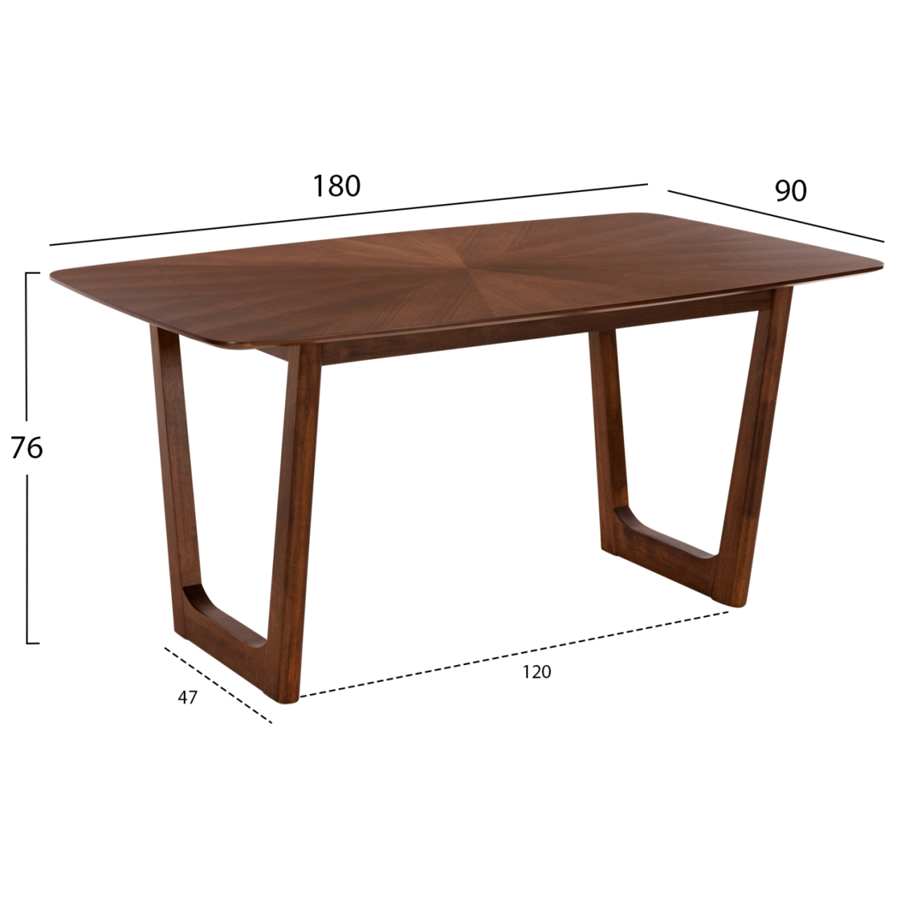 DINING SET 7PCS ZARRA HM21338.01 TABLE MADE OF MDF--CHAIRS WITH BOUCLE FABRIC [2]