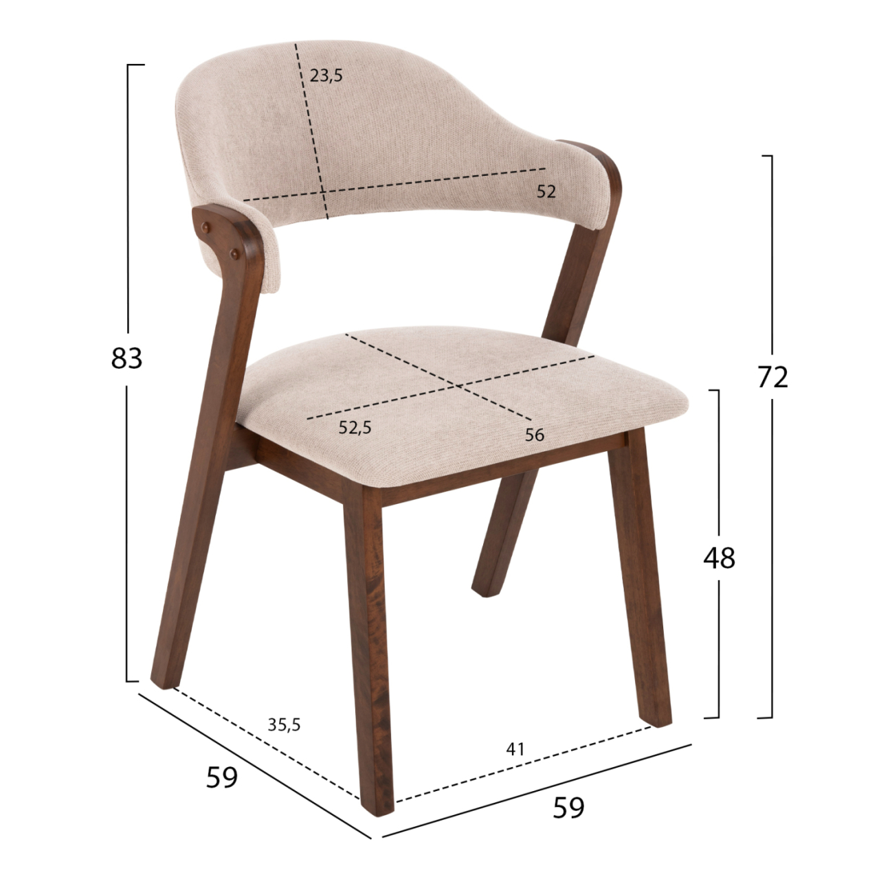 DINING SET 9PCS RIDER HM21341 SQUARE TABLE MADE OF MDF--CHAIRS MADE OF RUBBERWOOD and FABRIC [3]