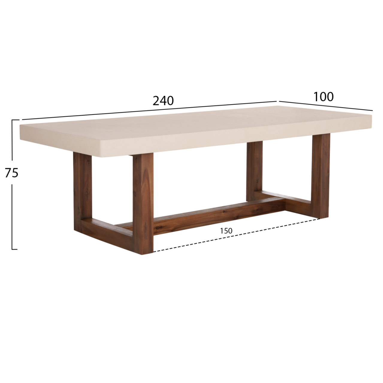 DINING TABLE ASTOR HM6572.02 BEIGE FIBER CEMENT TOP--ACACIA WOOD LEGS 240x100x75Hcm [2]