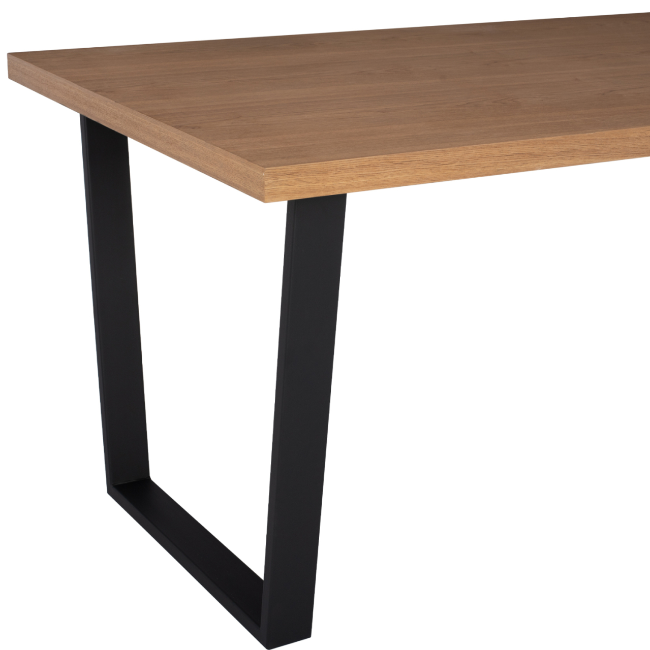 DINING TABLE ASTORIA HM9012 MDF TOP WITH OAK WOOD VENEER METAL LEGS RUSTIC STYLE 180X90X75H [4]